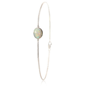 White Gold Blue Green Yellow Orange Pink Crystal Opal Bracelet