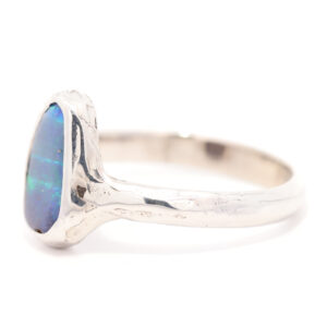 Sterling Silver Blue Green Purple Solid Australian Boulder Opal Ring