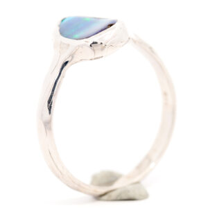 Sterling Silver Blue Green Purple Solid Australian Boulder Opal Ring
