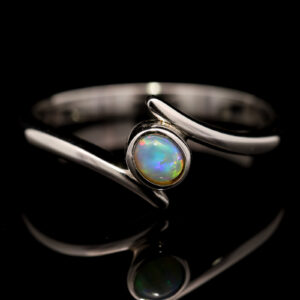Sterling Silver Blue Green Yellow Orange Pink Crystal Opal Ring