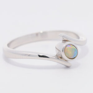 Sterling Silver Blue Green Yellow Orange Pink Crystal Opal Ring