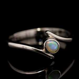 Sterling Silver Blue Green Yellow Orange Pink Crystal Opal Ring