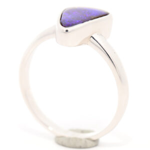 Sterling Silver Blue Purple Solid Australian Boulder Opal Ring