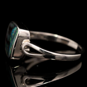 Sterling Silver Blue Green Orange Red Yellow Solid Australian Boulder Opal Ring