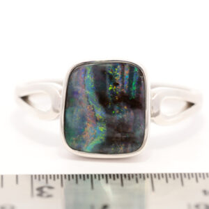 Sterling Silver Blue Green Orange Red Yellow Solid Australian Boulder Opal Ring