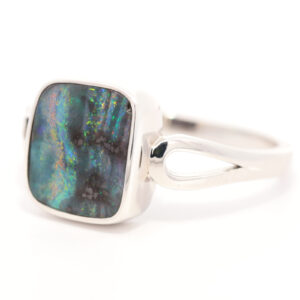 Sterling Silver Blue Green Orange Red Yellow Solid Australian Boulder Opal Ring