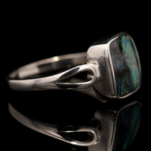 Sterling Silver Blue Green Orange Red Yellow Solid Australian Boulder Opal Ring