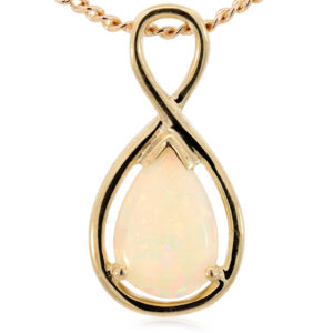 Yellow Gold Blue Green Yellow Orange Red Crystal Opal Pendant