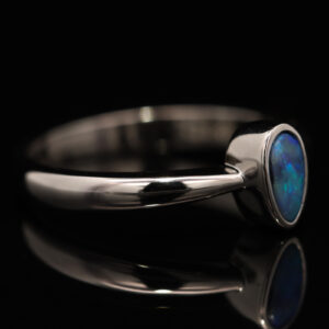 Sterling Silver Blue Green Boulder Opal Ring