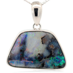 Sterling Silver Blue Green Yellow Orange Pink Red Boulder Opal Pendant