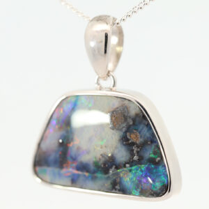 Sterling Silver Blue Green Yellow Orange Pink Red Boulder Opal Pendant