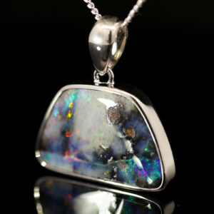 Sterling Silver Blue Green Yellow Orange Pink Red Boulder Opal Pendant