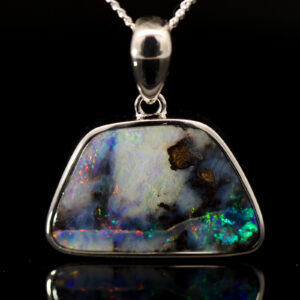 Sterling Silver Blue Green Yellow Orange Pink Red Boulder Opal Pendant