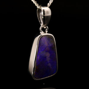 Sterling Silver Blue Purple Boulder Opal Pendant