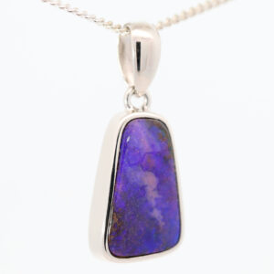Sterling Silver Blue Purple Boulder Opal Pendant