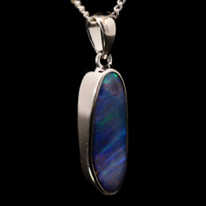 Sterling Silver Blue Green Purple Boulder Opal Pendant
