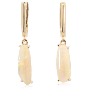 Yellow Gold Blue Green Yellow Orange Crystal Opal Earrings