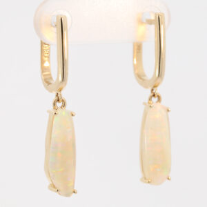 Yellow Gold Blue Green Yellow Orange Crystal Opal Earrings