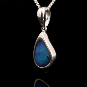 Sterling Silver Blue Purple Boulder Opal Pendant