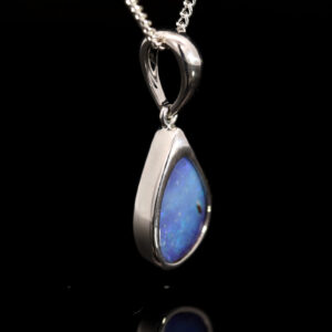 Sterling Silver Blue Purple Boulder Opal Pendant