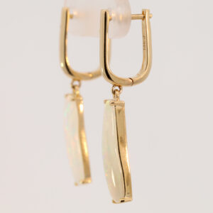Yellow Gold Blue Green Yellow Orange Solid Australian Crystal Opal Earrings