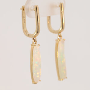 Yellow Gold Blue Green Yellow Orange Solid Australian Crystal Opal Earrings