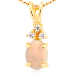 Gold-plated Sterling Silver Blue Green Yellow Orange Red Semi Black Opal Pendant