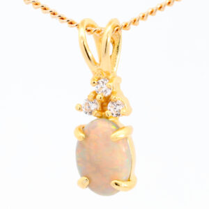 Gold-plated Sterling Silver Blue Green Yellow Orange Red Semi Black Opal Pendant