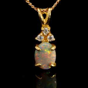 Gold-plated Sterling Silver Blue Green Yellow Orange Red Semi Black Opal Pendant