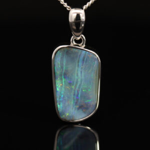 Sterling Silver Blue Green Purple Boulder Opal Pendant