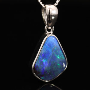 Sterling Silver Blue Green Purple Boulder Opal Pendant