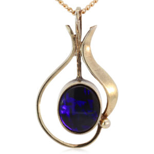 Solid Black Opal Pendant