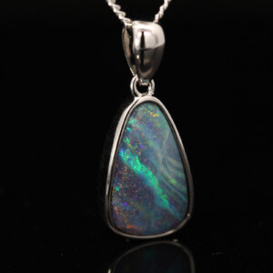 Sterling Silver Blue Green Purple Boulder Opal Pendant