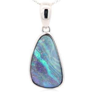 Solid Boulder Opal Pendant