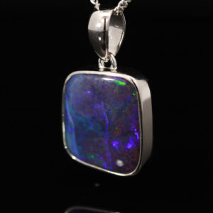 Sterling Silver Blue Purple Green Boulder Opal Pendant