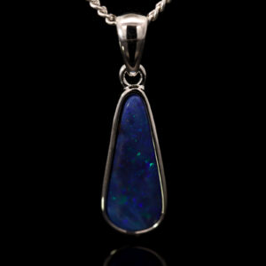 Sterling Silver Blue Green Purple Boulder Opal Pendant