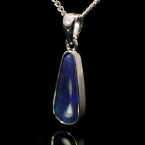Sterling Silver Blue Green Purple Boulder Opal Pendant