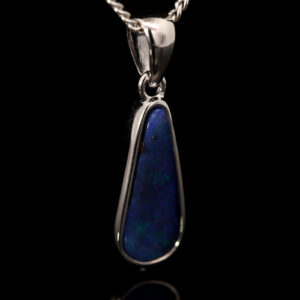 Sterling Silver Blue Green Purple Boulder Opal Pendant