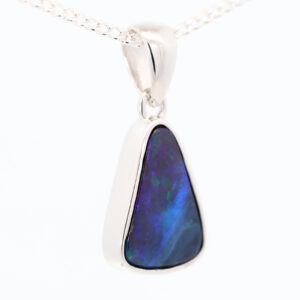 Sterling Silver Blue Green Purple Red Boulder Opal Pendant