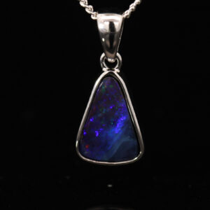 Sterling Silver Blue Green Purple Red Boulder Opal Pendant