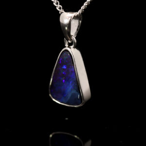 Sterling Silver Blue Green Purple Red Boulder Opal Pendant