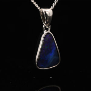 Sterling Silver Blue Green Purple Red Boulder Opal Pendant
