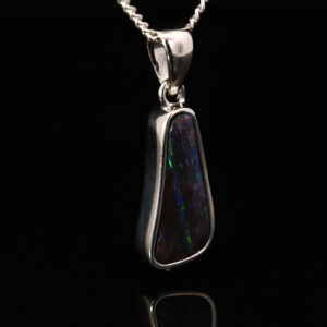 Sterling Silver Blue Green Purple Boulder Opal Pendant
