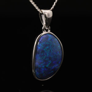Sterling Silver Blue Green Purple Black Opal Pendant