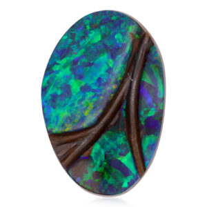Unset Blue Green Boulder Opal