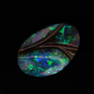 Unset Blue Green Boulder Opal