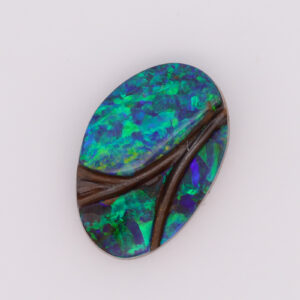 Unset Blue Green Boulder Opal