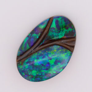 Unset Blue Green Boulder Opal
