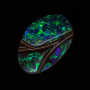 Unset Blue Green Boulder Opal