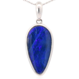 Sterling Silver Blue Purple Doublet Opal Pendant